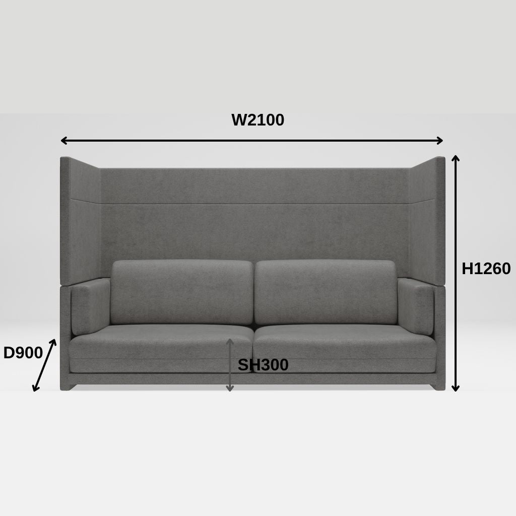 Personal Sofa 3Seats Booth Type Dark Gray / パーソナルソファ トリプル ブース仕様 ダークグレー