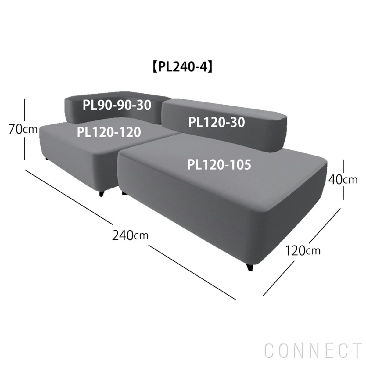 【リビングキャンペーンpt10倍】FRITZ HANSEN（フリッツ・ハンセン） / ALPHABET SOFA（アルファベットソファ） / PL240-4 / W2400 / 【ファブリック選択可能】 [3]