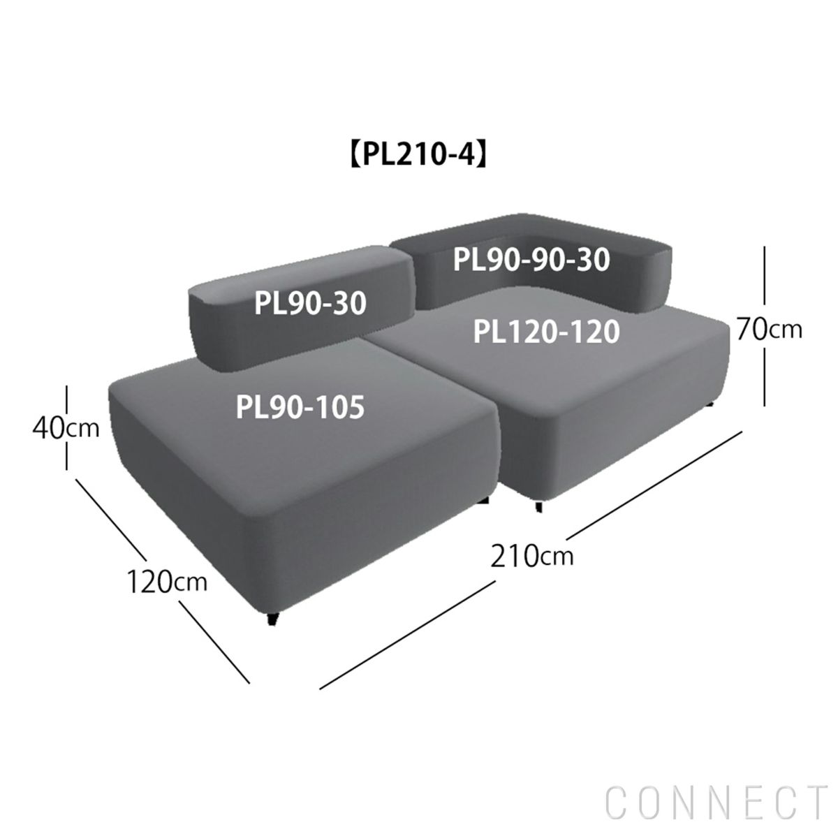 【リビングキャンペーンpt10倍】FRITZ HANSEN（フリッツ・ハンセン） / ALPHABET SOFA（アルファベットソファ） / PL210-4 / W2100 / 【ファブリック選択可能】 [3]