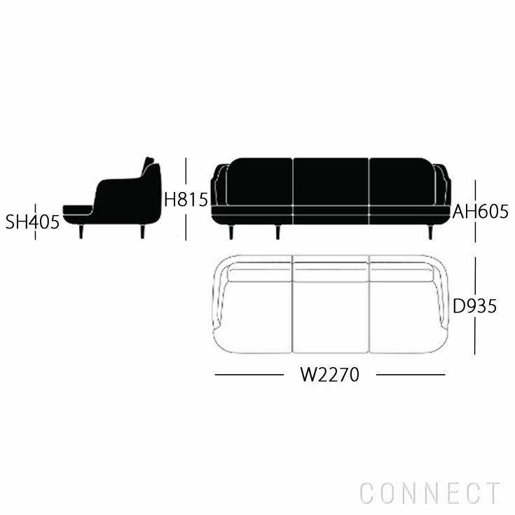 【リビングキャンペーンpt10倍】FRITZ HANSEN（フリッツ・ハンセン） / LUNE（ルネソファ） / JH300 / サテン仕上げアルミ製ベース / Christianshavn（クリスチャンハウン） [4]