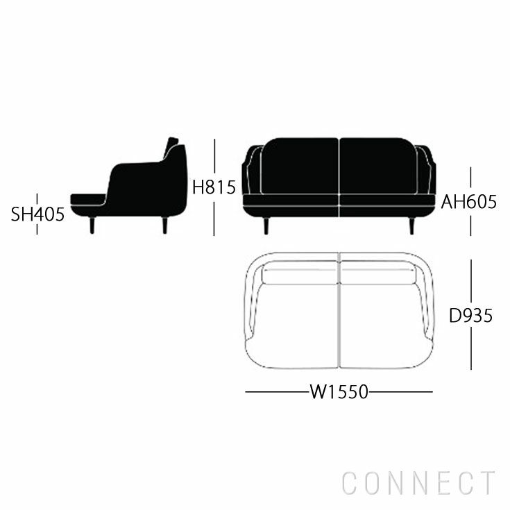 【リビングキャンペーンpt10倍】FRITZ HANSEN（フリッツ・ハンセン） / LUNE（ルネソファ） / JH200 / ウッドベース / LINARA [2]