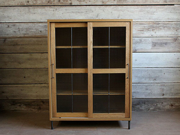 cadeal slide glass cabinet low / カデル スライドガラス キャビネット ロー