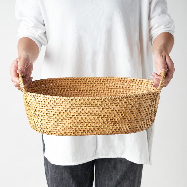 インドネシアの高品質な天然ラタンを使用し、バリ島の熟練した職人がハンドメイドで一つひとつ丁寧に仕上げたバスケット [2]