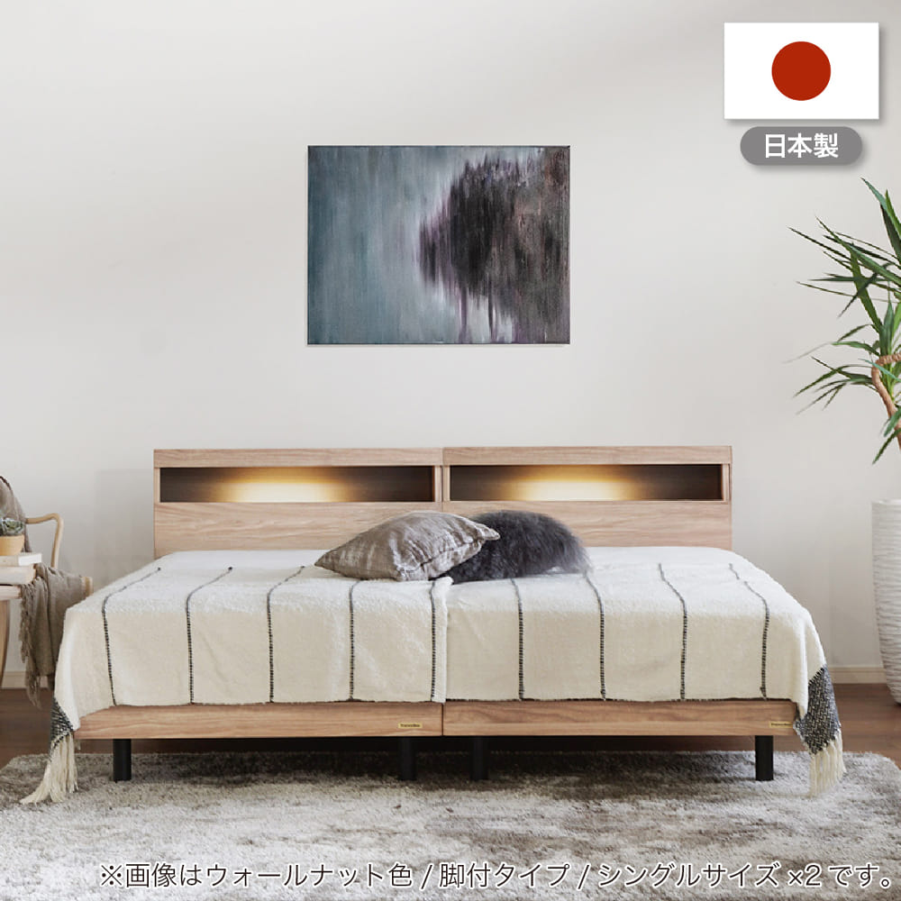 [フランスベッド] [セミダブルベッド　エコモア０２Ｃ　引出付　Ｎスタンダード０２　ウォールナット色 [1]