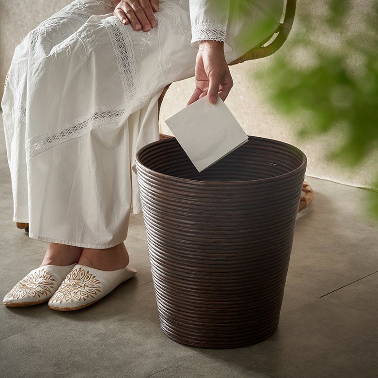 モダン エスニック 高級感 ダイニング 寝室 かご 小物収納 ハンドメイド 手作り キッチン 店舗 カフェ レストラン スリッパ入れ  屑籠 引っ越し 結婚 祝い 模様替え ギフト プレゼント [4]