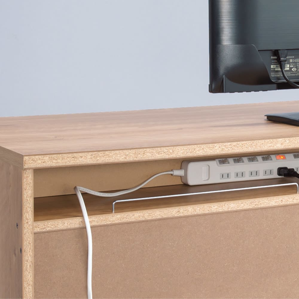 天然木調 配線すっきりデスクシリーズ デスク・幅90奥行45cm [5]