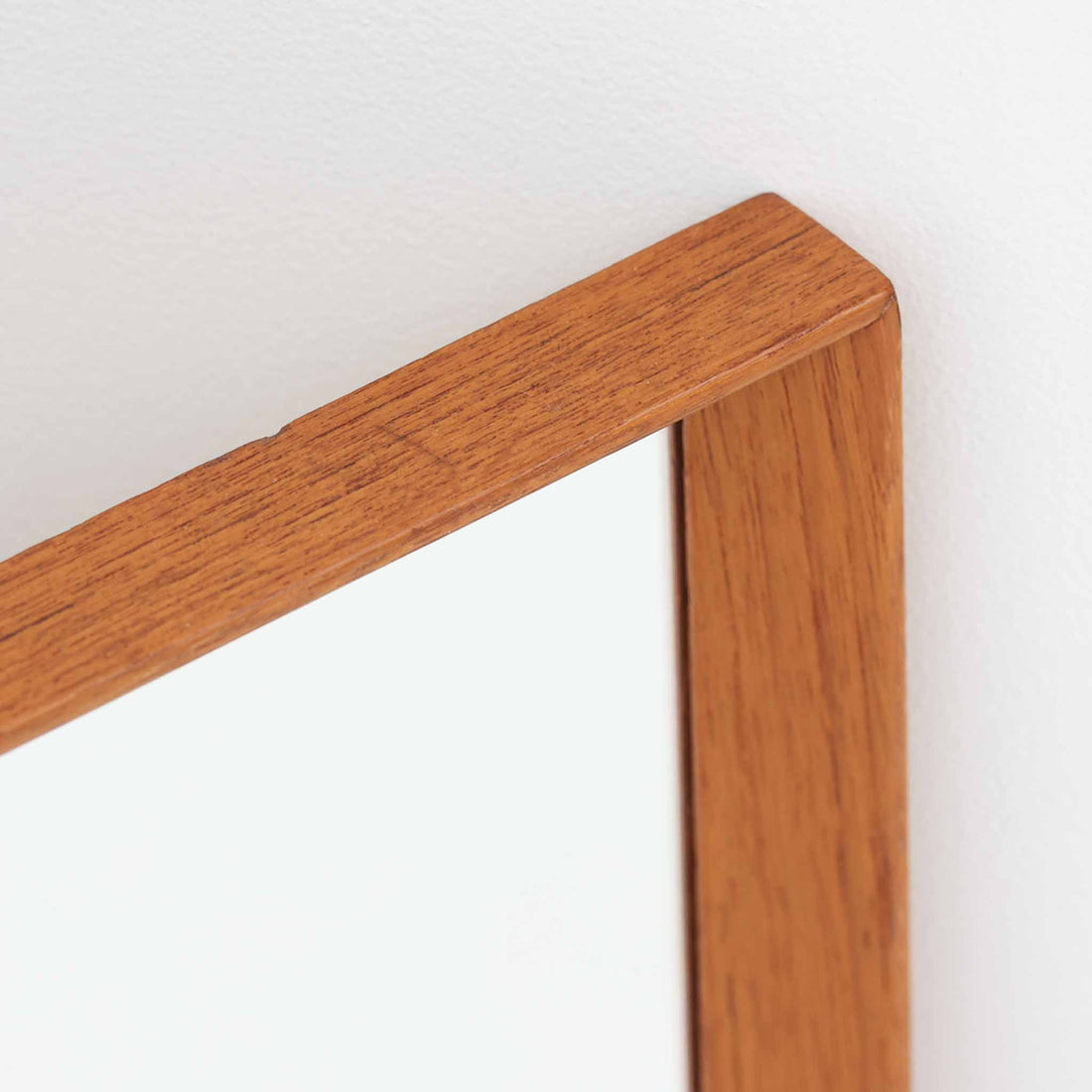 壁掛け/立掛けミラー チーク 高さ69cm デンマーク製 北欧ビンテージ家具/DK17626 [2]