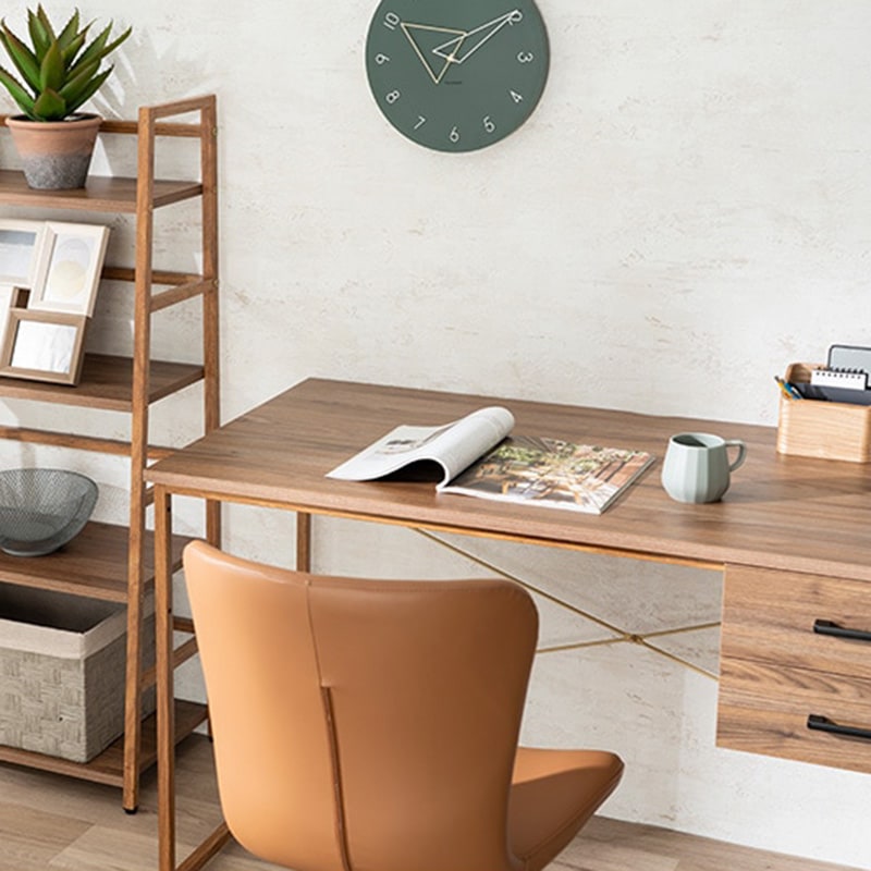 木目風デスク IF ブーム D WAL/BR【お客様組立商品】 [3]