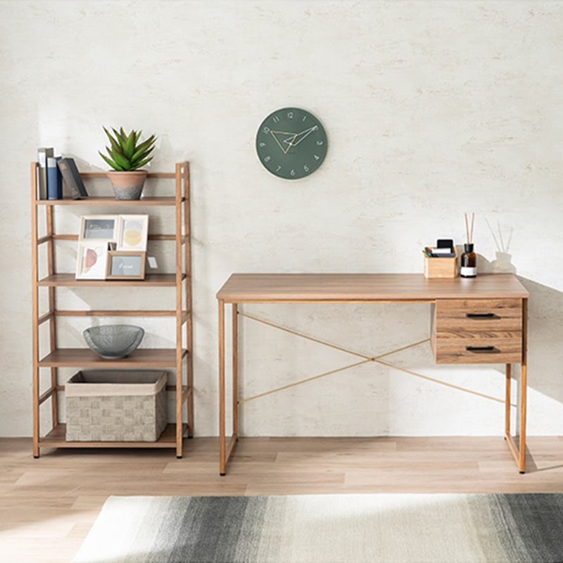 木目風デスク IF ブーム D WAL/BR【お客様組立商品】 [5]