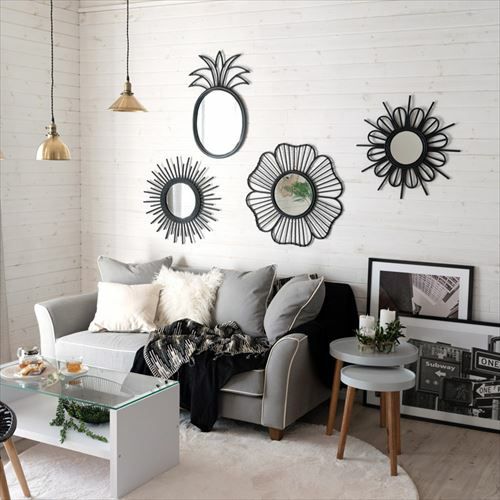 壁掛鏡 鏡 壁掛け式 吊り下げ ミラー デザインミラー 化粧鏡 [5]