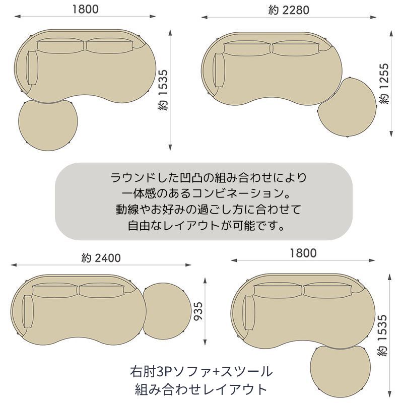 3人掛ソファ SOY-SF3R-33 座って左肘【大型商品配送】 [4]