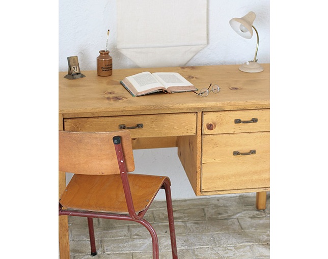 木製片袖デスク(モクセイカタソデデスク) / ラスティック(Rustic) [2]