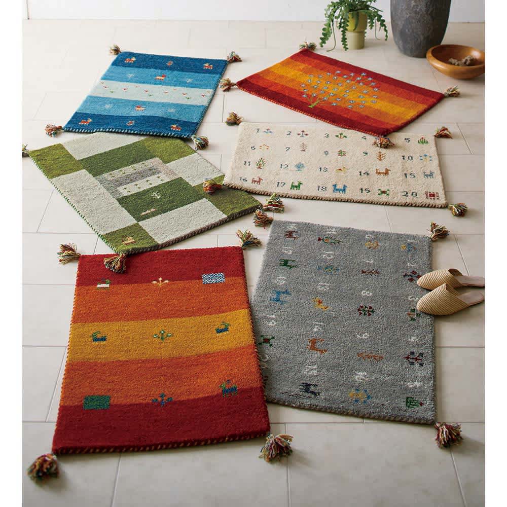 Gabbeh/ギャッベ インド製マット 約40cm×180cm