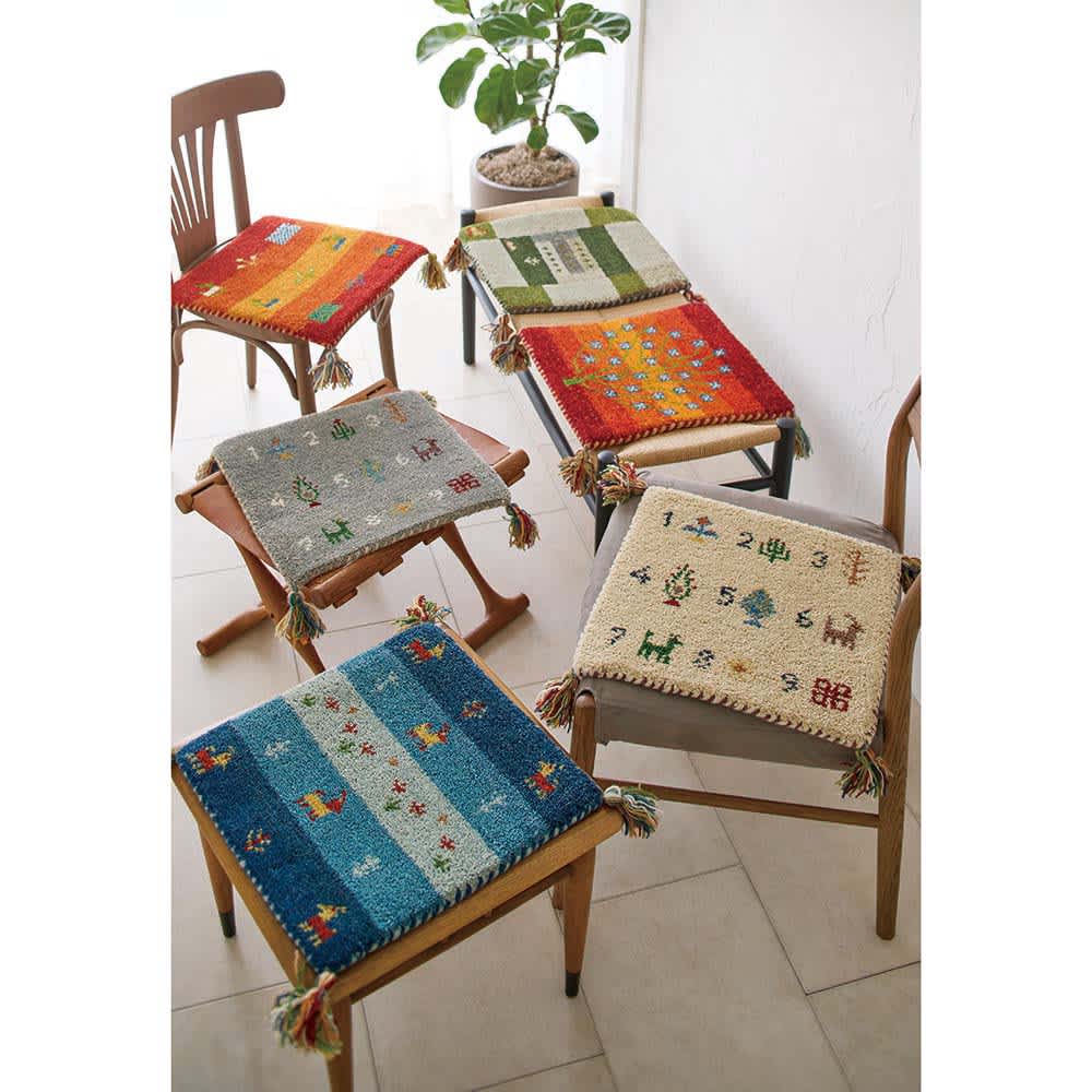 Gabbeh/ギャッベ インド製マット 約45cm×75cm [4]