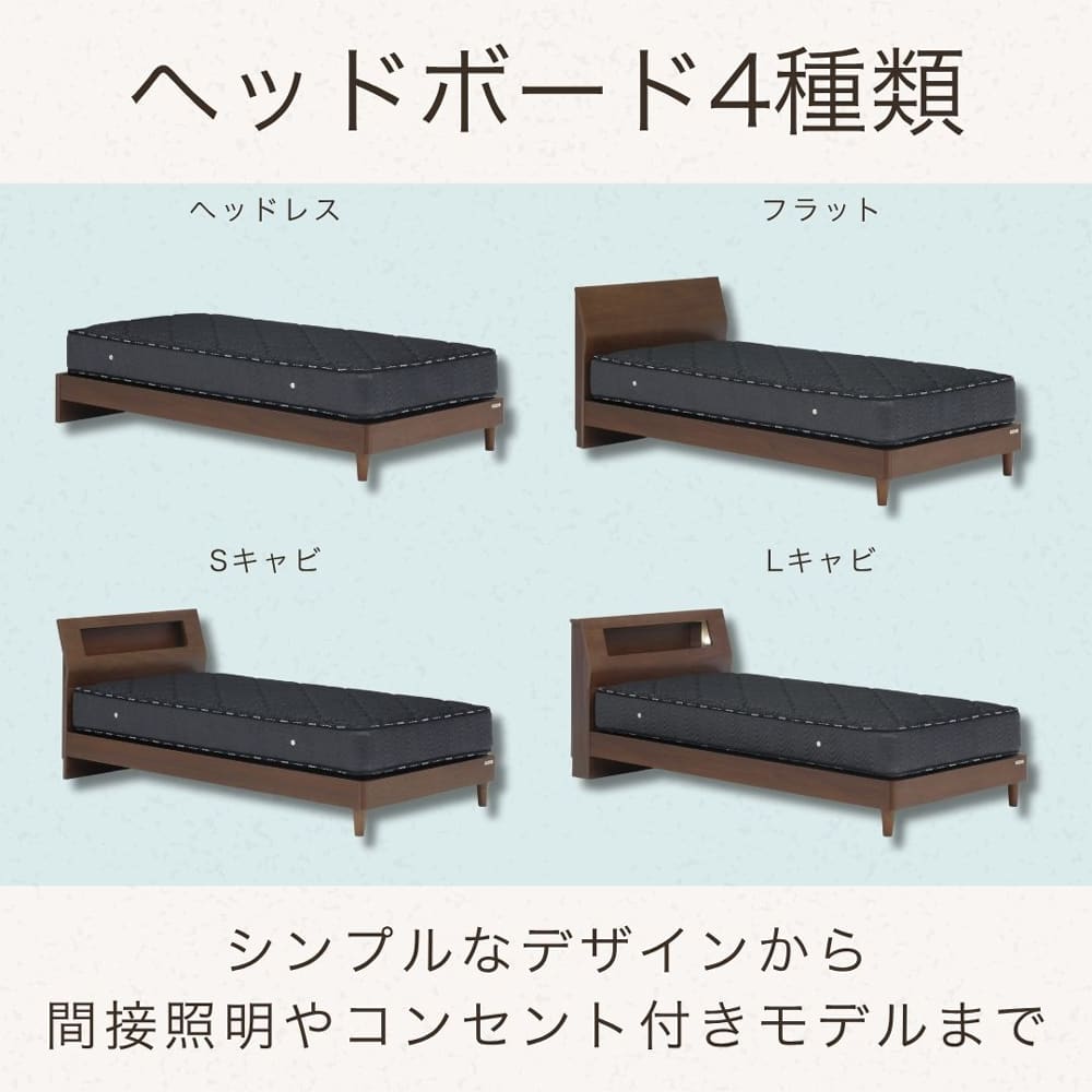 ダブルフレーム　ウォルテ　ヘッドレス　引付　ブラウン※マットレス別売 [3]