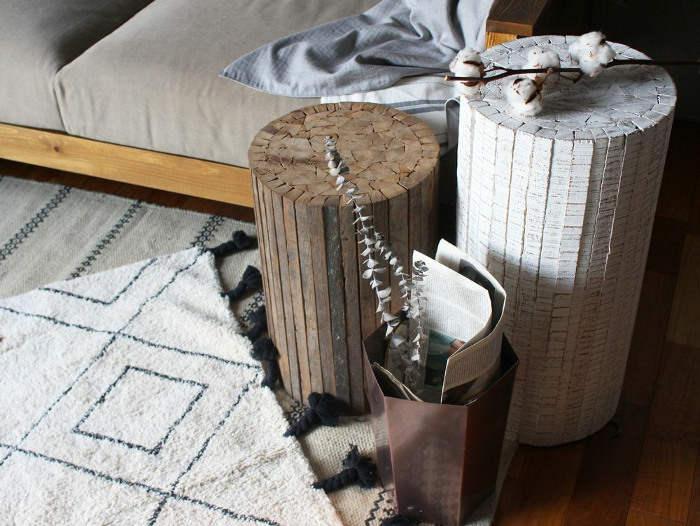 Collected-wood round stool [4]