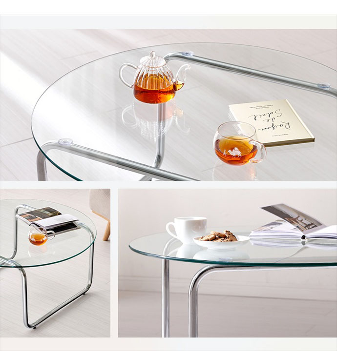 【送料無料】幅80 ガラステーブル センターテーブル おしゃれ おすすめ 安い 丸 円形 丸形 ガラス テーブル 韓国 机 コーヒーテーブル Y2K クリア シルバー 丸テーブル おしゃれ かわいい 透明 ガラス天板 一人暮らし クリア