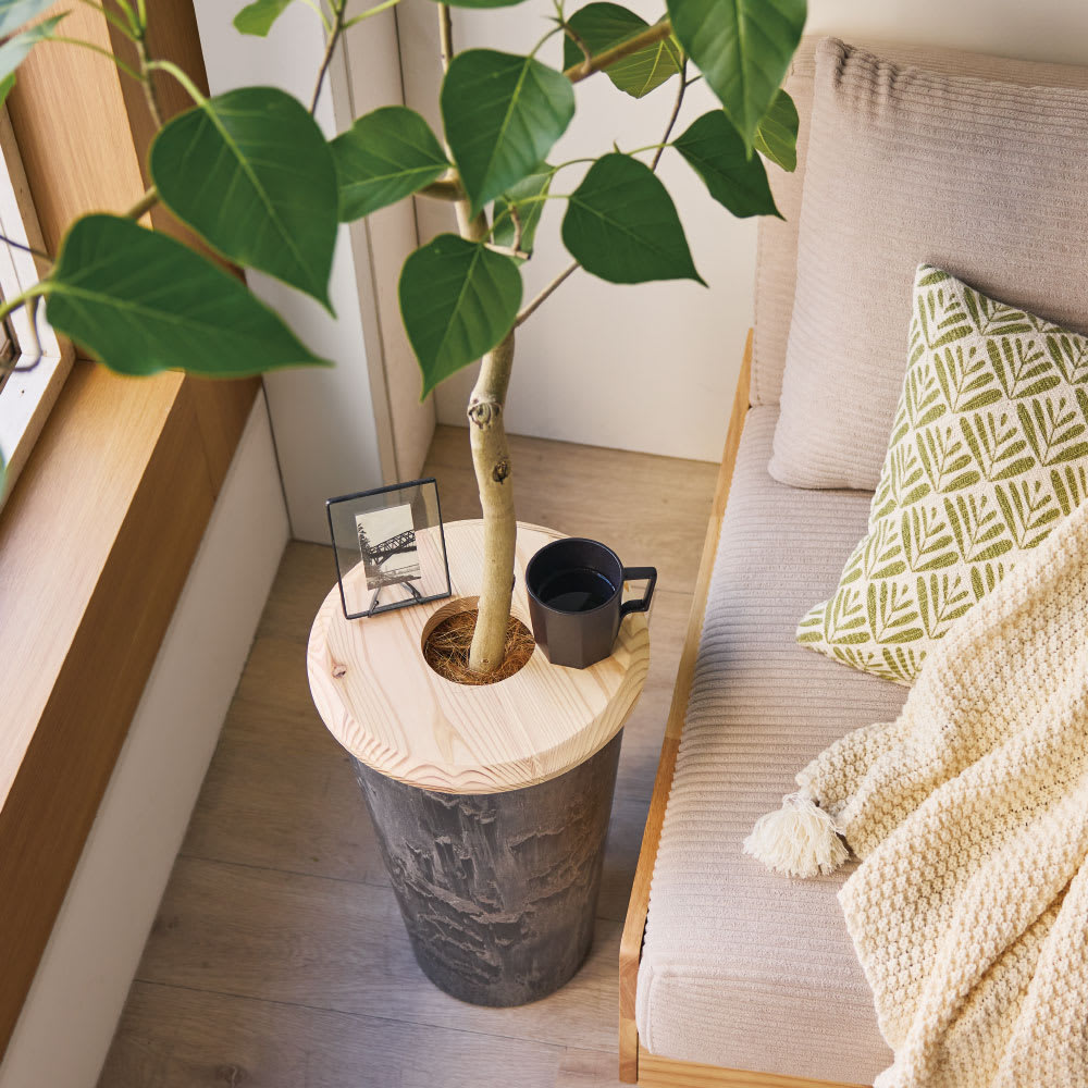 国産天然木プランター天板 センダン 円形（径30cm・径45cm）