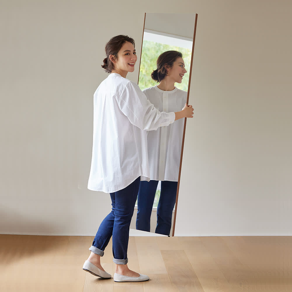 【サイズオーダー】割れない軽量フィルムミラー幅72〜80cm［細枠フレーム］