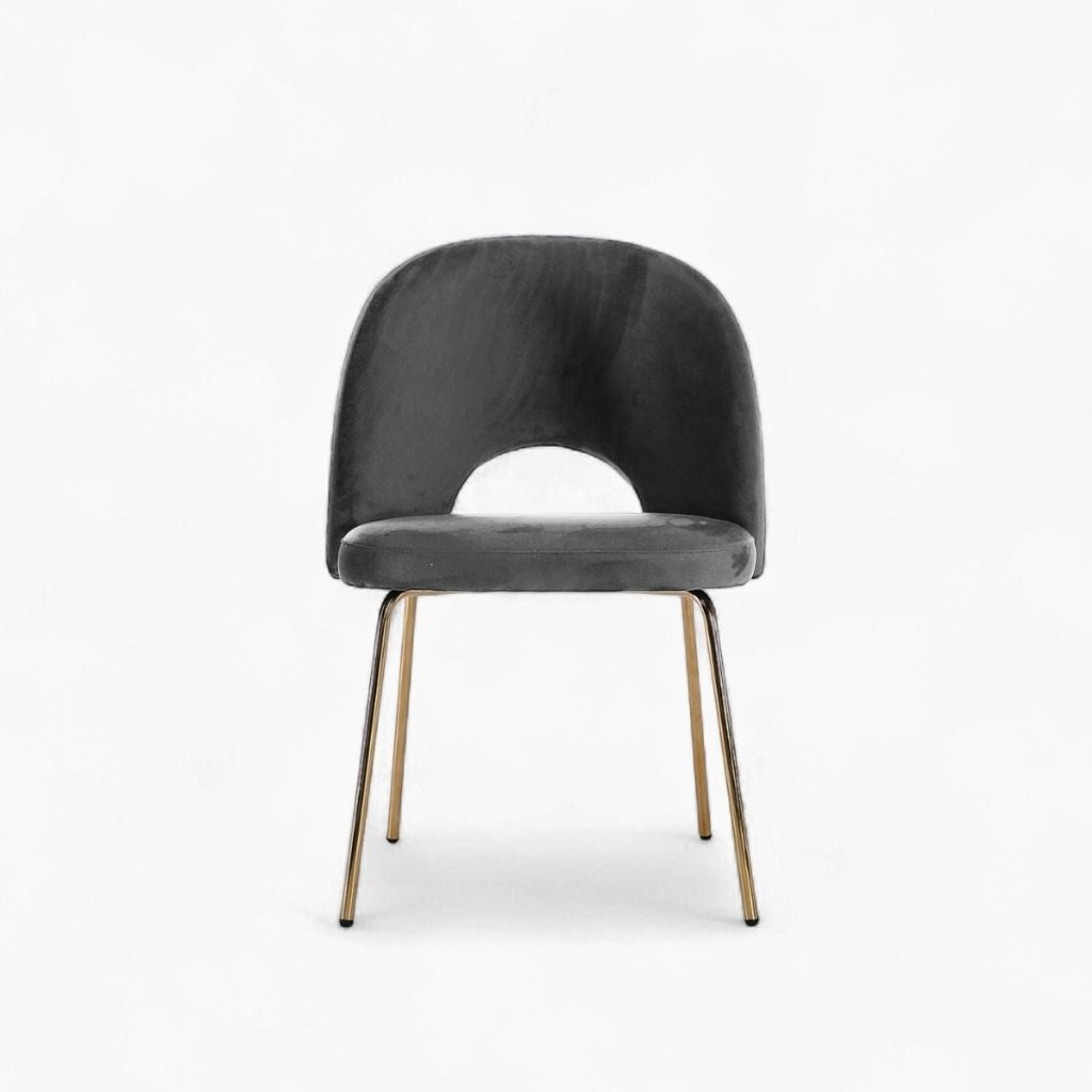 Petal Dining Chair (Gold Frame) Dark Gray / ペタルダイニングチェア（ゴールドフレーム） ダークグレー色 [2]