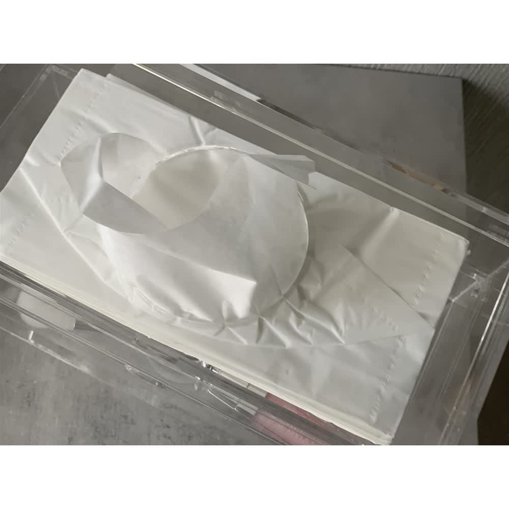 アクリル製ティッシュボックス リモコン収納・引き出し付き [4]