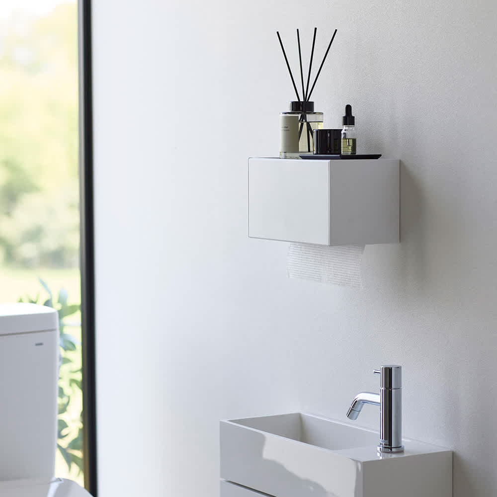 tower/タワー石こうボード壁対応トレー付きペーパータオルディスペンサー