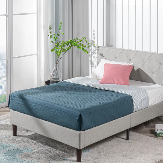 【セミダブル】ZINUS Shalini 布張りベッドフレーム ヘッドボード付 [2]