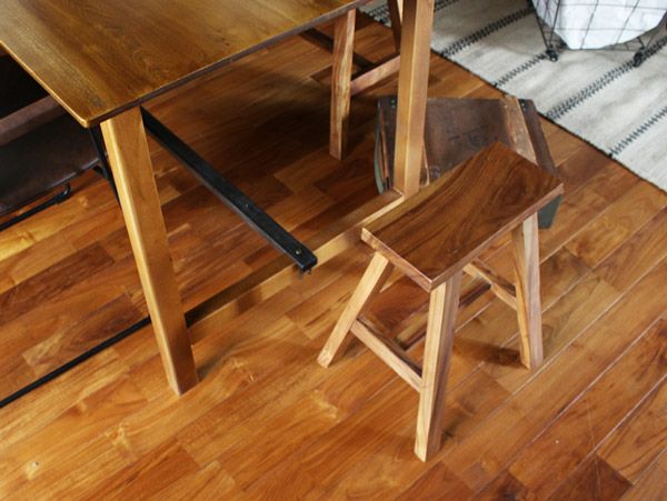 acacia rectangle stool