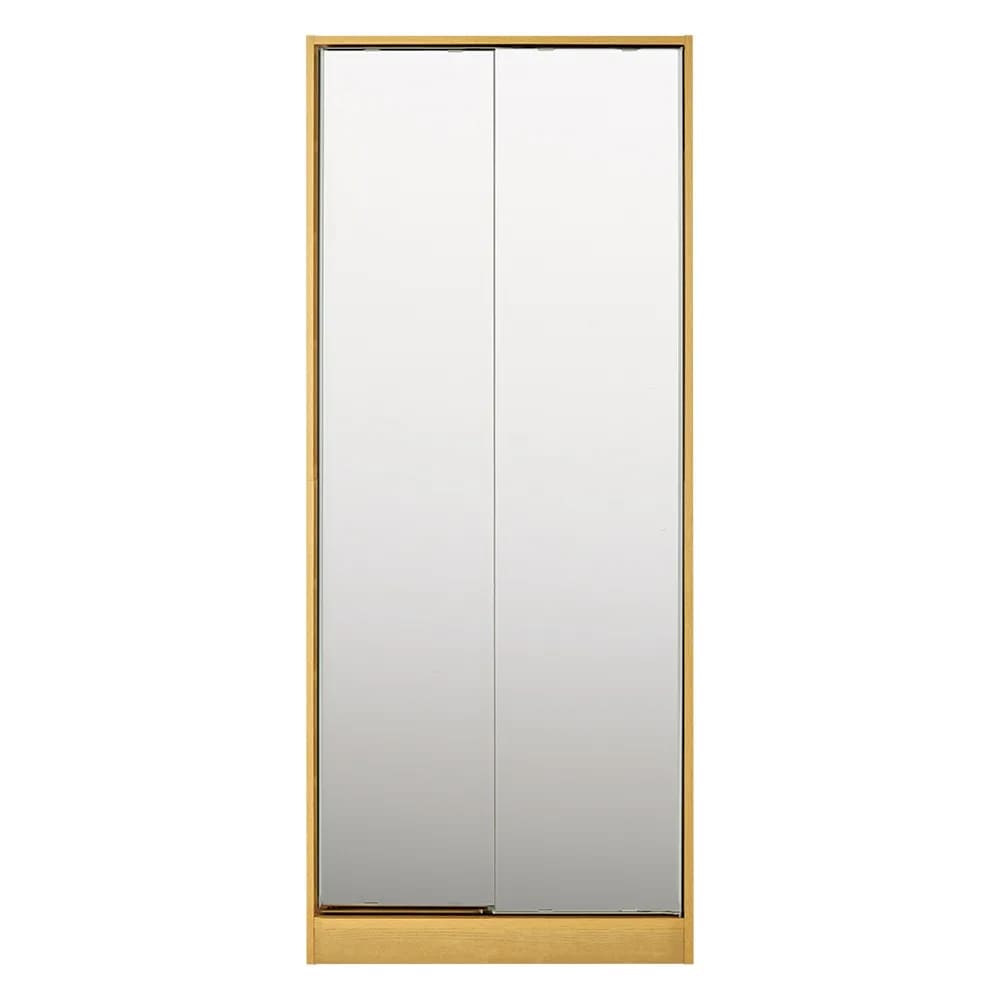 狭い場所でも収納たっぷり引き戸壁面収納シリーズ 収納庫 ミラー扉タイプ 幅75cm [3]
