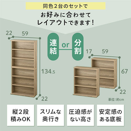 薄型本棚〔2台セット〕 [5]