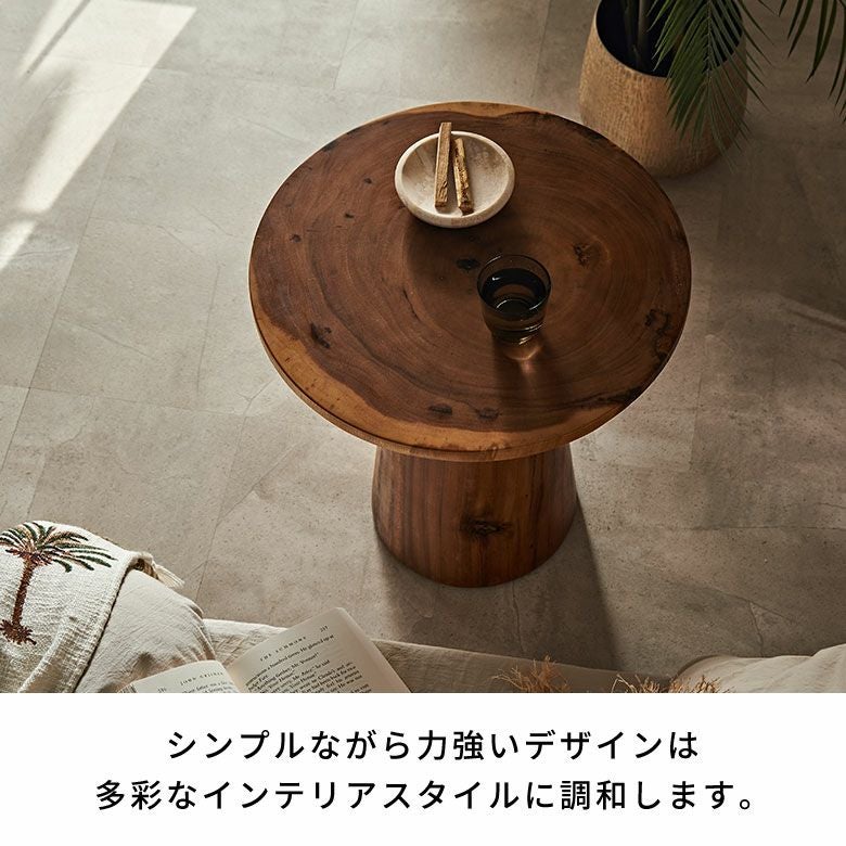モンキーポッドの無垢材を使用したハンドメイドのサイドテーブル [5]