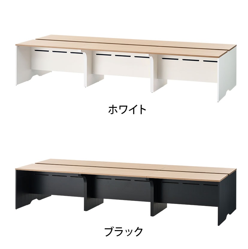 NF2.0シリーズ フリーアドレスデスク 6人用 幅3600×奥行1400×高さ720mm 配線ボックス付き ミーティングテーブル 会議用テーブル [2]