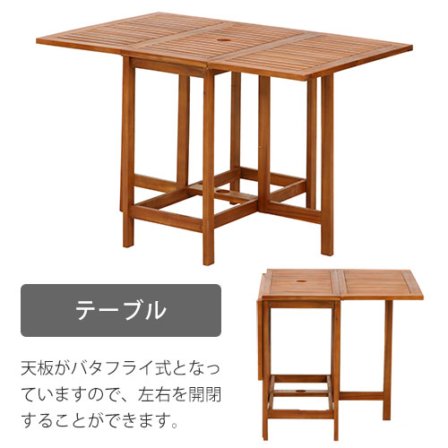 バタフライテーブル＆チェアー5点SET [4]