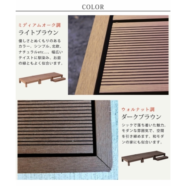 人工木ウッドデッキ 3台 ステップセット [4]