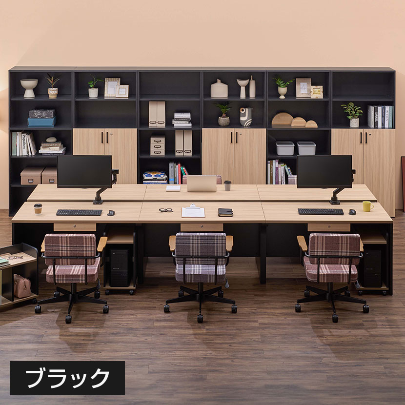 NF2.0シリーズ フリーアドレスデスク 6人用 引き出し付き 幅3600×奥行1400×高さ720mm 配線ボックス付き ミーティングテーブル 会議用テーブル [3]