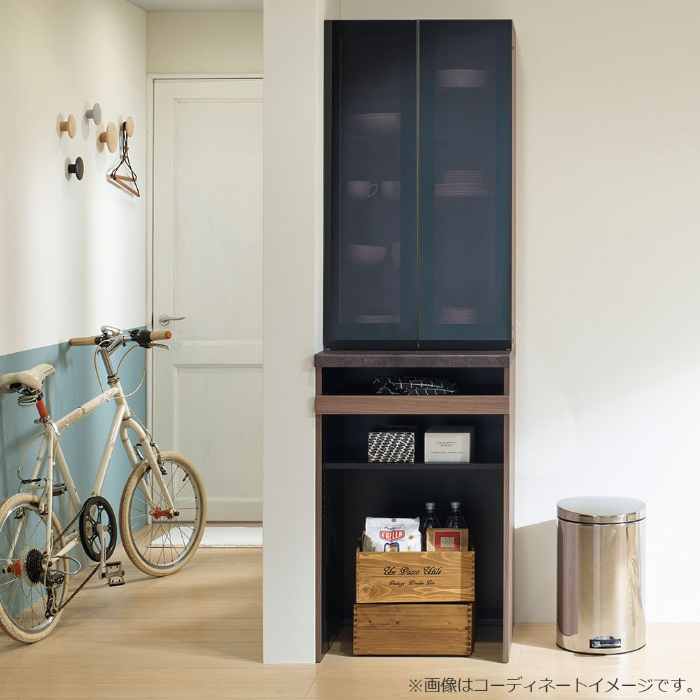 Pamouna（パモウナ）ダイニングボード「IDA-S602K」幅60cm 奥行44.5cm 高さ197.5cm 上台開き扉・下台オープンタイプ 全3色 [5]