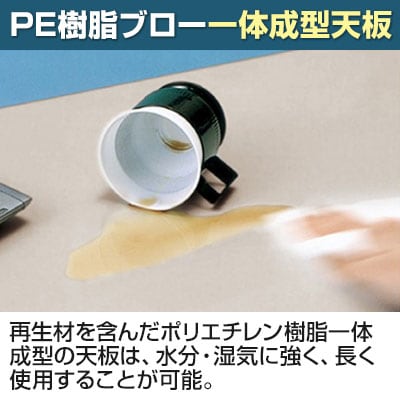 折りたたみテーブル PET 会議テーブル 省スペース収納 棚付き 脚部キャッチロック国産 幅1800×奥行500×高さ700mm [5]