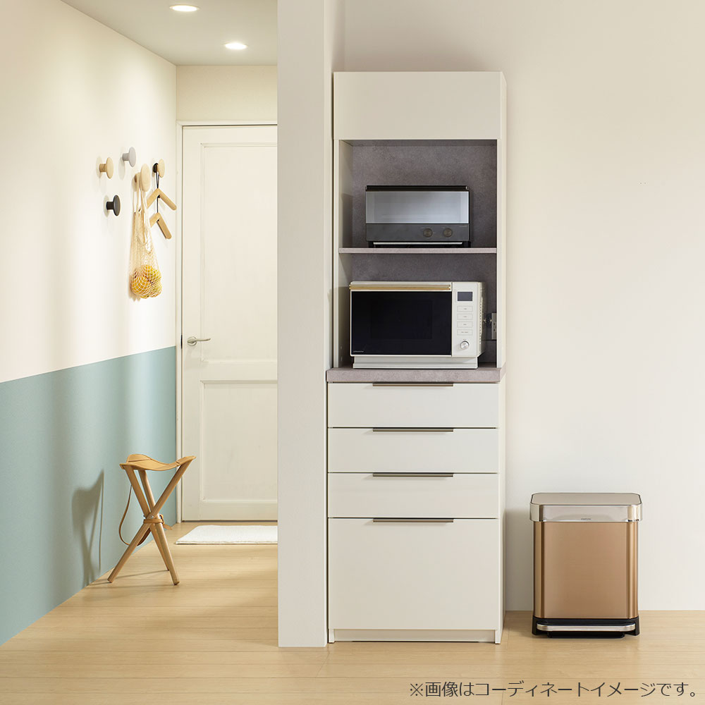 Pamouna（パモウナ）オープンボード「IDA-600R」幅60cm 奥行50cm 高さ197.5cm 上台オープン・下台引出しタイプ 全3色 [5]