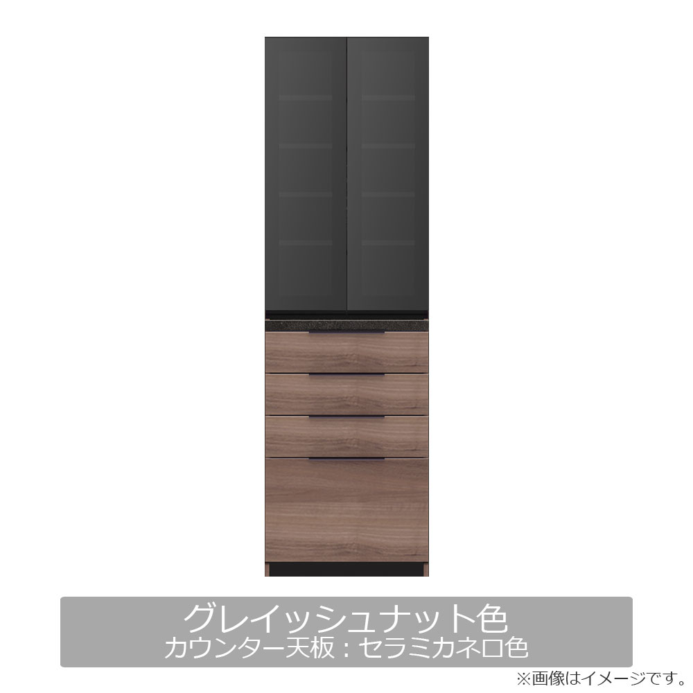 Pamouna（パモウナ）ダイニングボード「IDA-S600K」幅60cm 奥行44.5cm 高さ197.5cm 上台開き扉・下台引出しタイプ 全3色 [4]