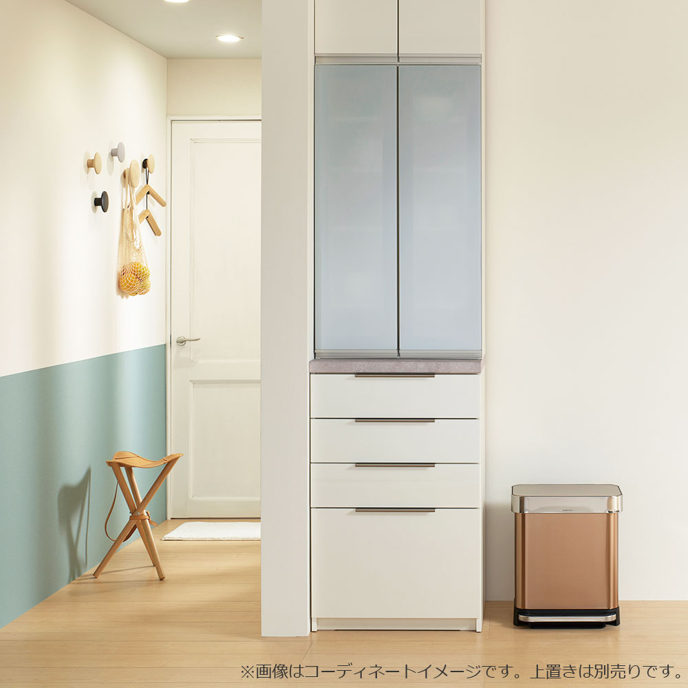Pamouna（パモウナ）ダイニングボード「IDA-600K」幅60cm 奥行50cm 高さ197.5cm 上台開き扉・下台引出しタイプ 全3色 [5]