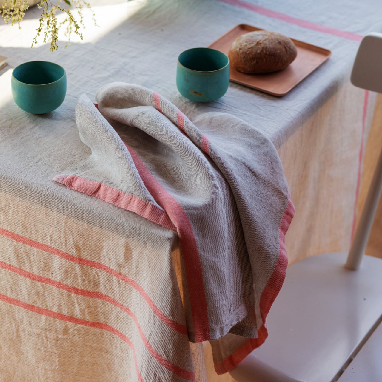 【ONLINE限定】USVA ハンドタオル / linen-peach / 48x70cm / ウォッシュドリネン / 吸水 / 速乾 / タオル / キッチンタオル / LAPUAN KANKURIT（ラプアン カンクリ） [4]