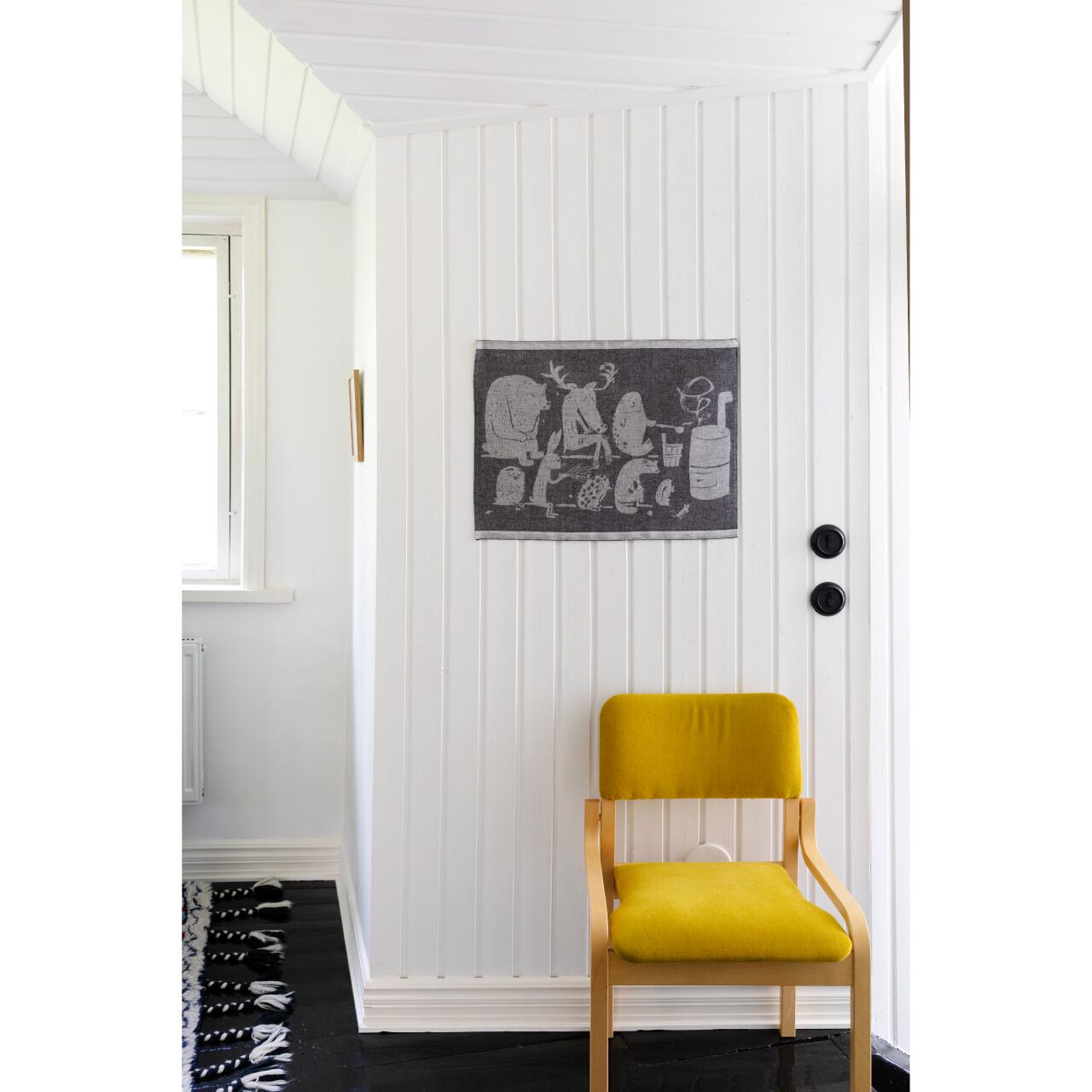 【ONLINE限定】ELÄINTEN SAUNA サウナカバー / white-black / 46×60cm / コットン / リネン / 吸水 / 速乾 / LAPUAN KANKURIT（ラプアン カンクリ） [2]