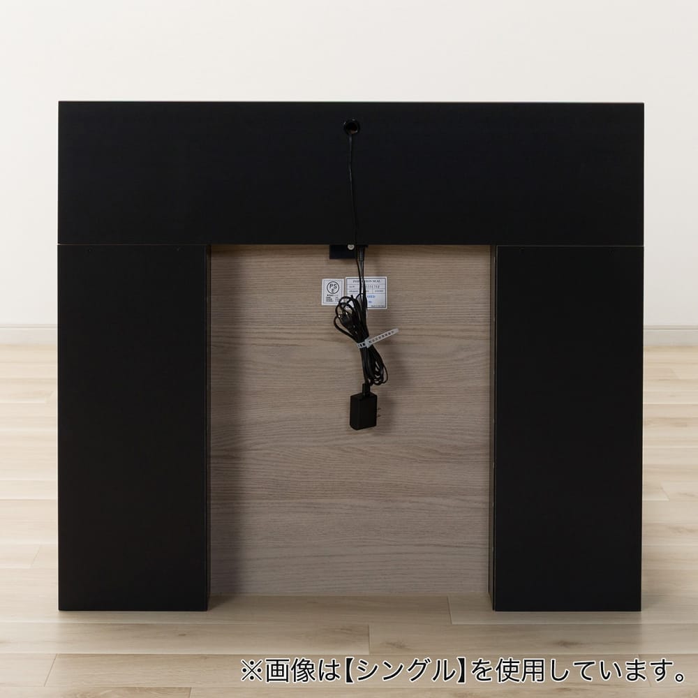 クイーン 棚付きすのこベッドフレーム(NS005 LEG/LOW すのこ GY) <N>※マットレス別売(クイーン　グレーウォッシュ): ベッド [3]