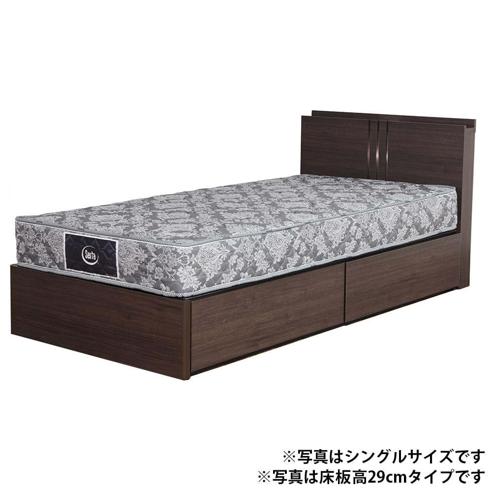 ［ドリームベッド］ワイドダブルベッド　ウレルディＷＤ１０６５ＢＸ２２ＺＳＭＥＷ／サータＦ１Ｐ２７８ＧＹ　ＭＥＷ(ワイドダブル　ＭＥＷ): ベッド [2]