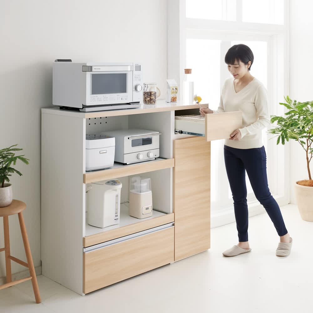 サイズが選べる家電収納キッチンカウンター ハイタイプ 幅60cm [3]