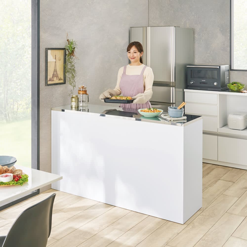 ステンレストップ間仕切りカウンター 幅150cm [2]
