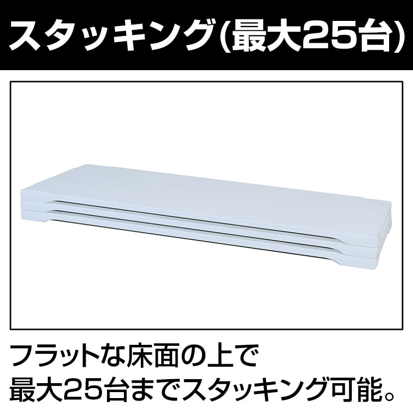 折りたたみテーブル ブロー成型 樹脂製天板 楽々スタッキング 幅1800×奥行600×高さ700mm [5]