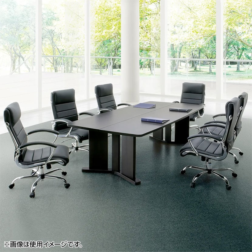 大川家具 舟形テーブル 高級会議テーブル 幅1800×奥行900×高さ720mm [2]