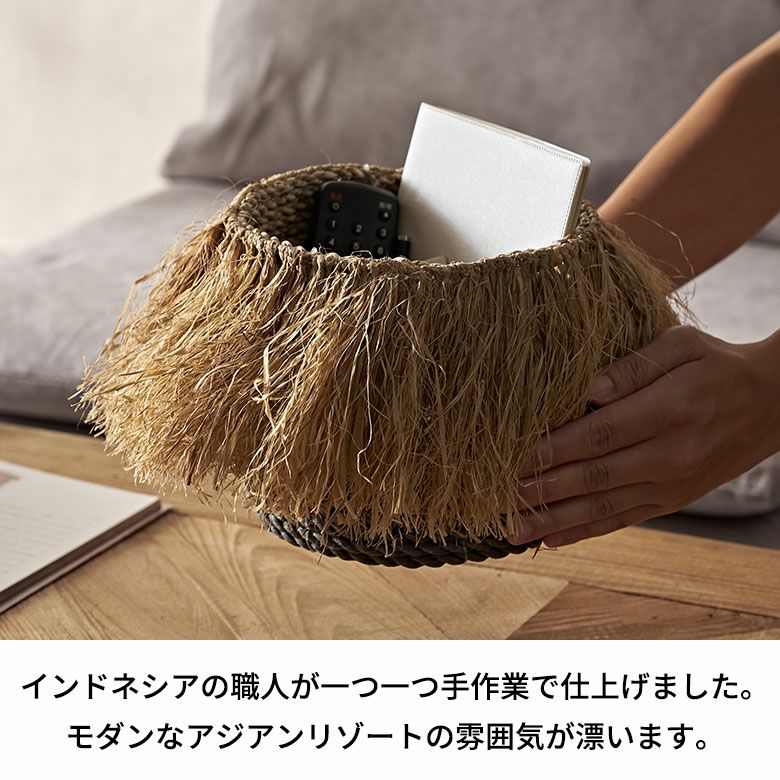 プランターカバー スリッパ収納 荷物入れ ハンドメイド 衣類 洗濯物 おもちゃ 小物 カゴ 籠 かご 店舗 カフェ レストラン サロン スパ ホテル 天然素材  アジアンリゾート プレゼント [4]