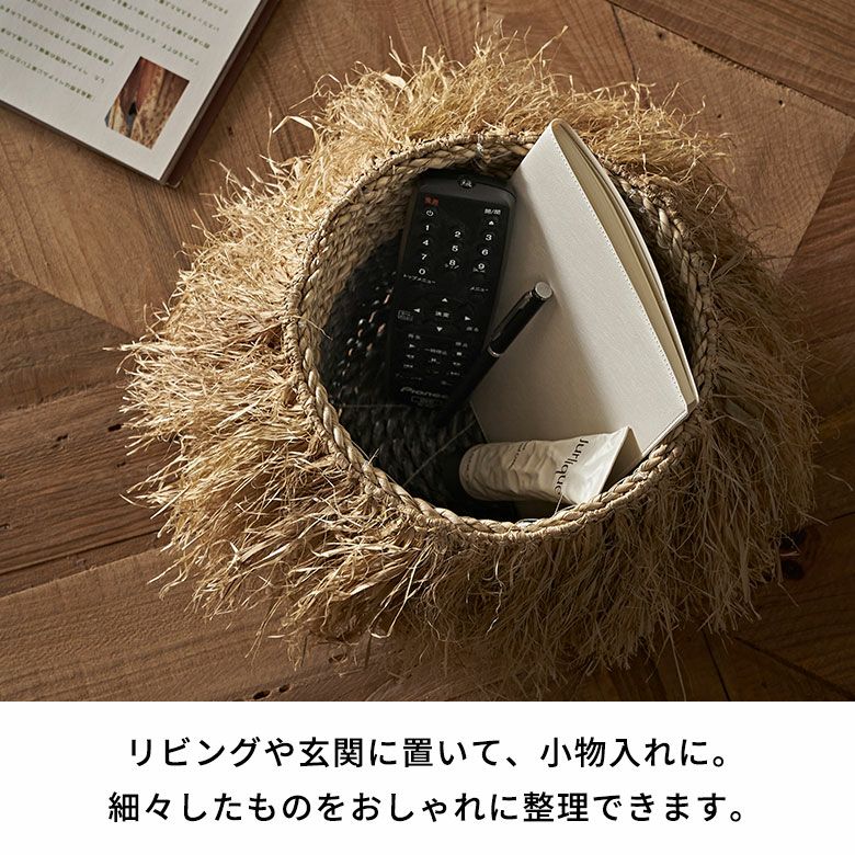 プランターカバー スリッパ収納 荷物入れ ハンドメイド 衣類 洗濯物 おもちゃ 小物 カゴ 籠 かご 店舗 カフェ レストラン サロン スパ ホテル 天然素材  アジアンリゾート プレゼント [5]